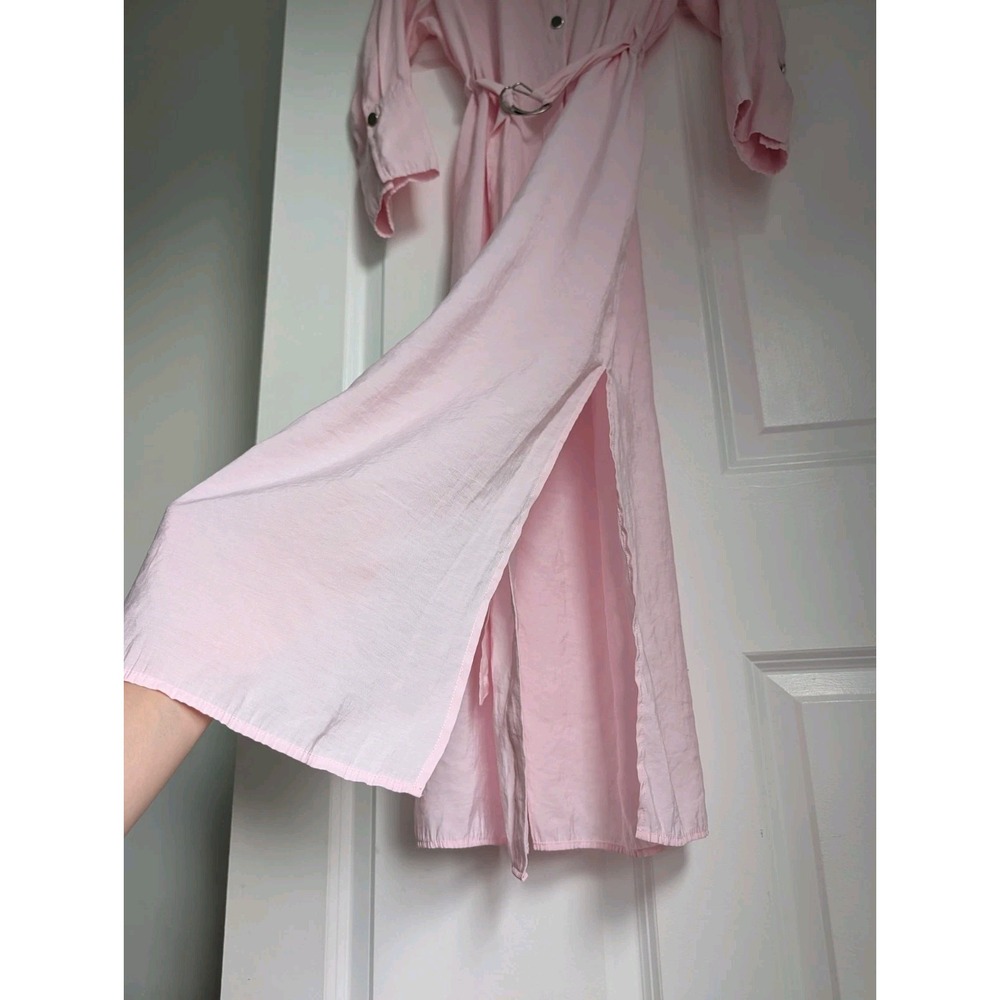 Zara Soft Pink Midi Shirt Dress with D-Ring Belt - Picture 9 of 16